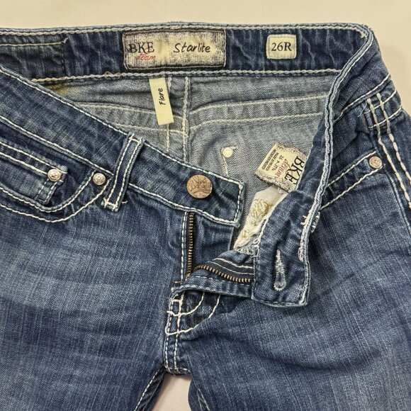 Bke Starlite Flare Jeans Bootcut Women Size 26R Hippie Western Cowgirl Cowboy - Picture 4 of 12